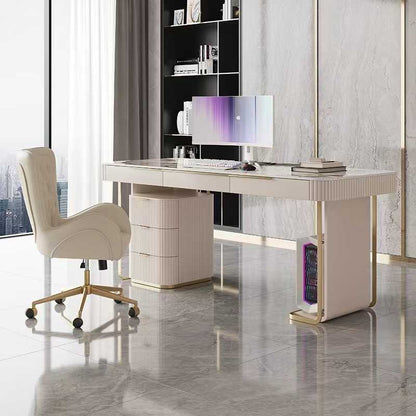 Italian desk Light luxury modern designer home rock board desk High-end study desktop computer desk study desk