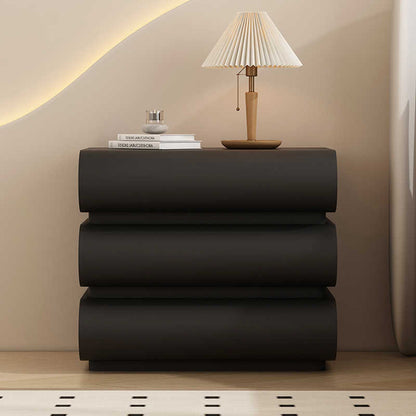 Creative solid wood bedside table in the ancient style of the moon half simple modern black 2025 new home bedroom minimalist bedside