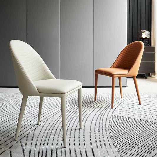 Italian Nordic leather dining table chair