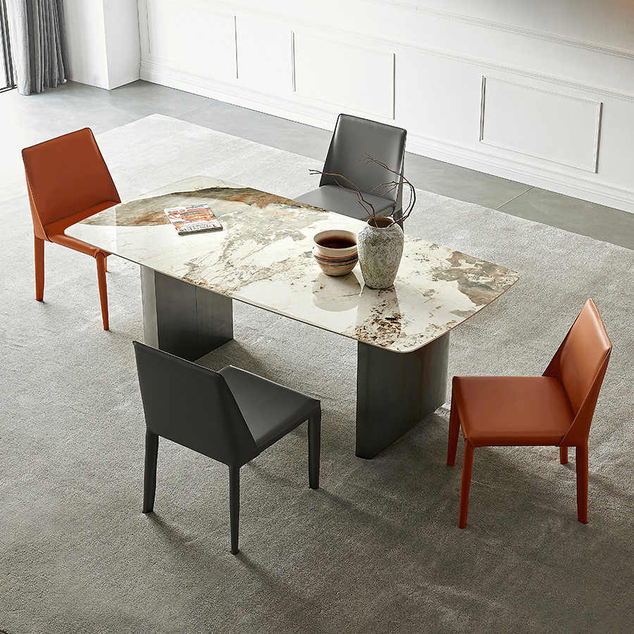 Italian minimalist light stone table