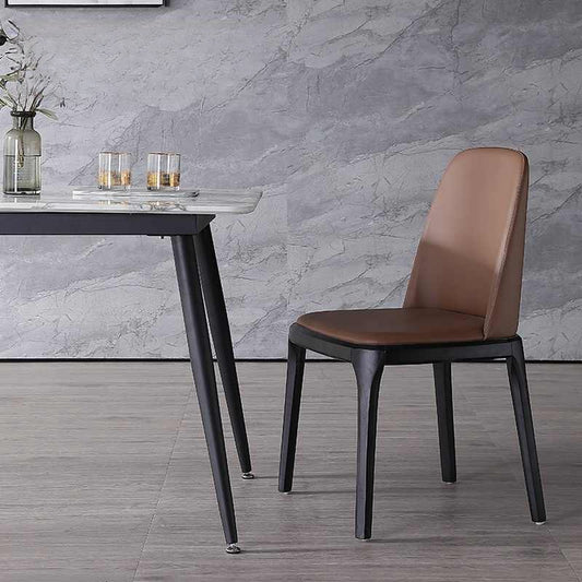Simple Nordic p leather dining chair