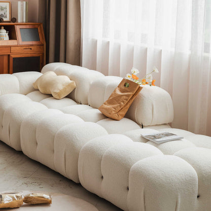 Cream wind lamb velvet French ins middle bean curd block block module movable splicing lazy fabric sofa