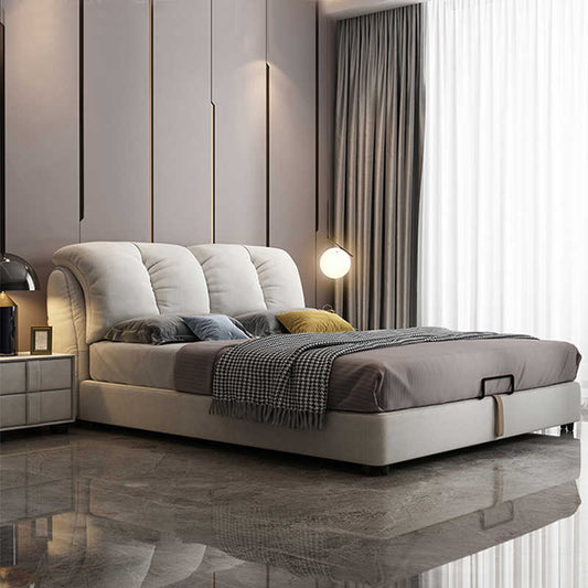 Fabric bed ins wind light luxury modern simple master bedroom wedding bed double bed network red bed can be dismantled and washed
