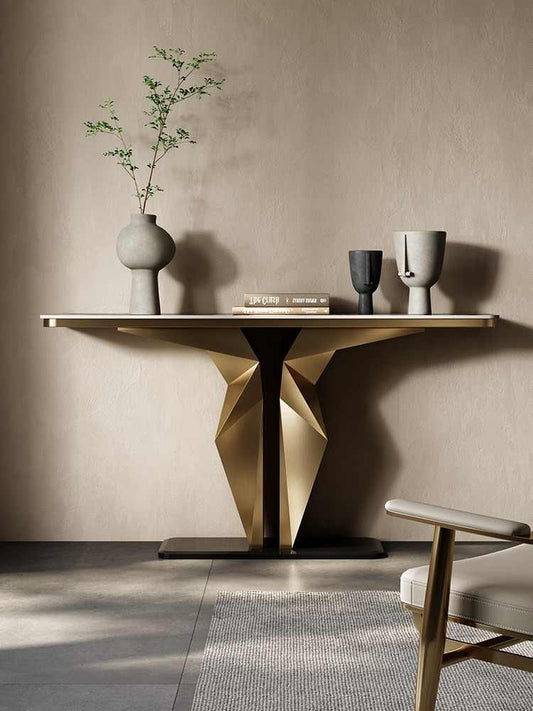 Light luxury porch desk Villa hotel entrance to the door against the wall end of the scene table design master long table several Italian porch table