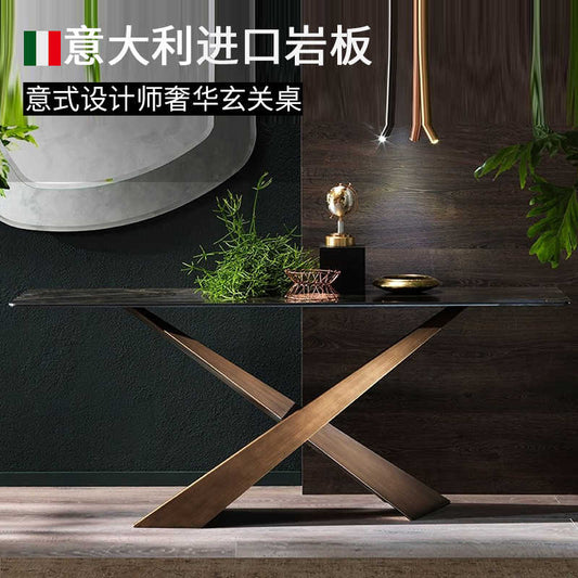 Italian very simple rock panel porch table post-modern simple size apartment creative entry bar table light luxury porch table