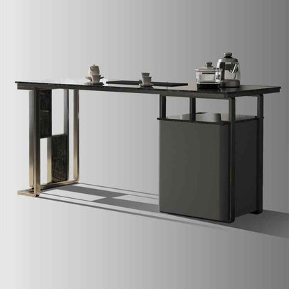 Rock plate tea table and chair combination light luxury modern household small apartment light luxury advanced sense tea table kettle one