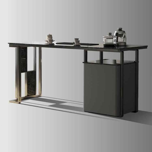 Rock plate tea table and chair combination light luxury modern household small apartment light luxury advanced sense tea table kettle one