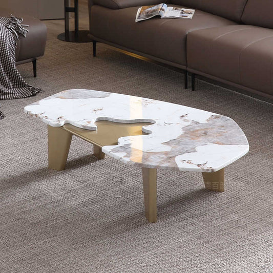 Italian minimalist solid wood coffee table Pandora marble creative home living room coffee table