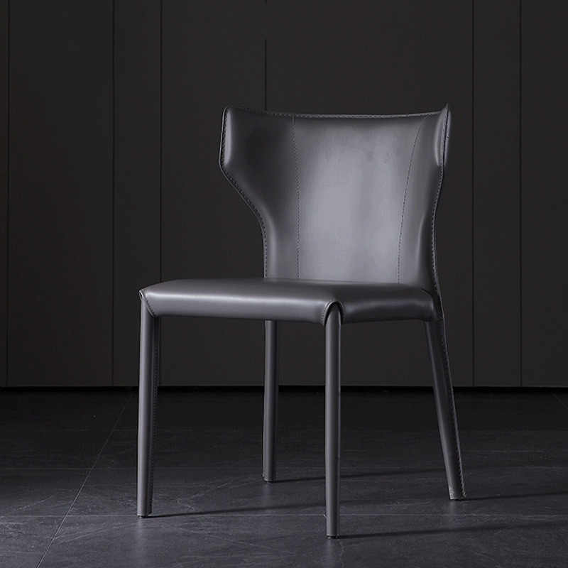 Italian minimalist saddle leather dining chair