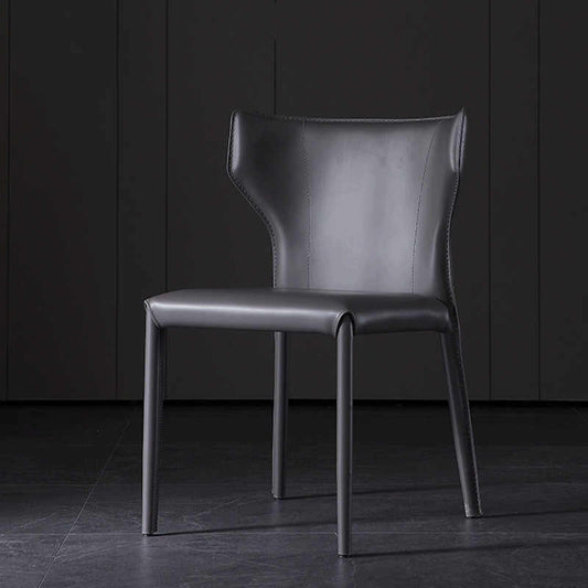 Italian minimalist saddle leather dining chair