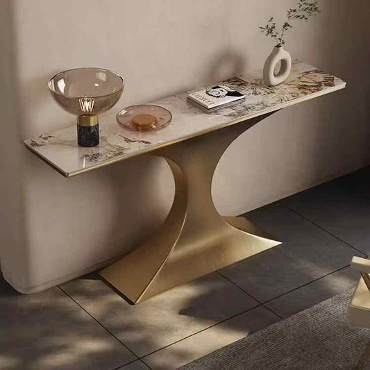 Light luxury creative rock panel home porch table porch table into the living room simple wall decoration hotel end view platform