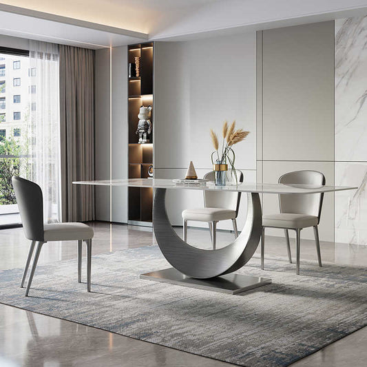 Italian minimalist light rock table