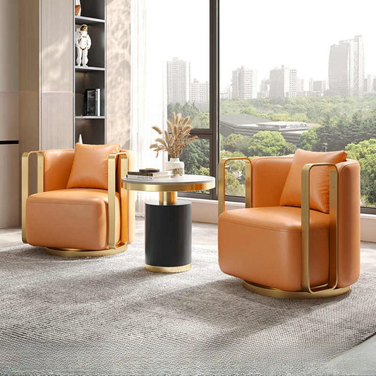 Modern light luxury sofa chair Business negotiation single leisure chair office rotating single chair reception sofa table and chair
