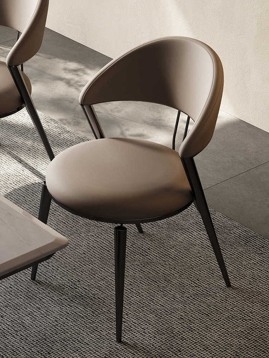 Designer Italian leather dining chair