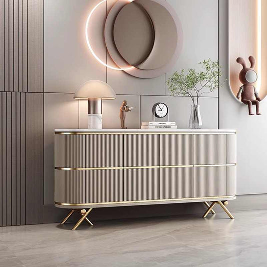 Italian minimalist rock panel side cabinet