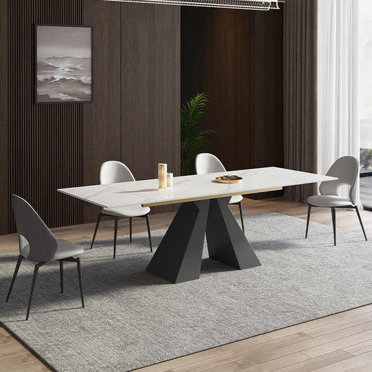 Italian high-end Deli rock slab stretchable dining table and chair Nordic restaurant imported Ramina table