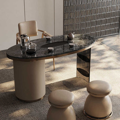 Italian light luxury rock plate tea table modern simple tea table and chair combination of advanced sense acrylic home balcony tea table