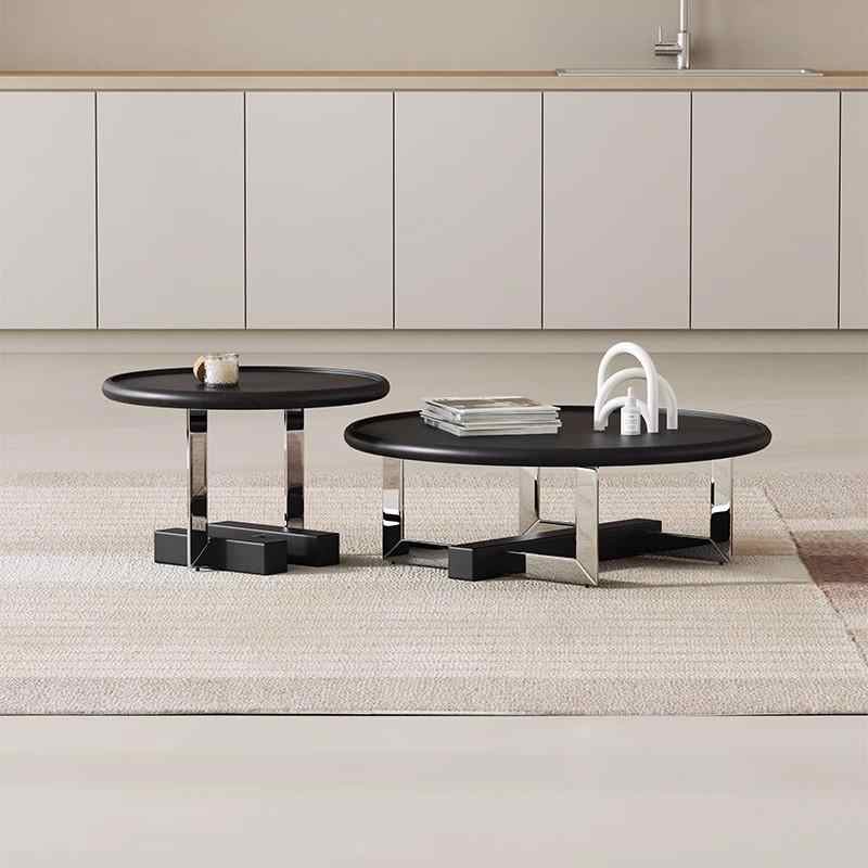 Living room home size round table Italian simple small apartment designer high and low combination tea table