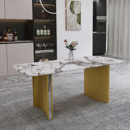 Italian very simple rock plate table modern simple high-end dining table and chair combination of small household rectangular dining table