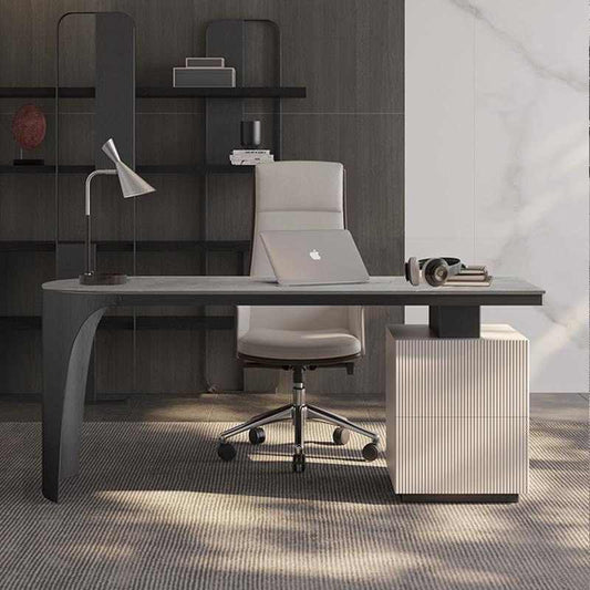 Light luxury desk Italian minimalist Nordic study desk modern simple office computer writing desk bookcase