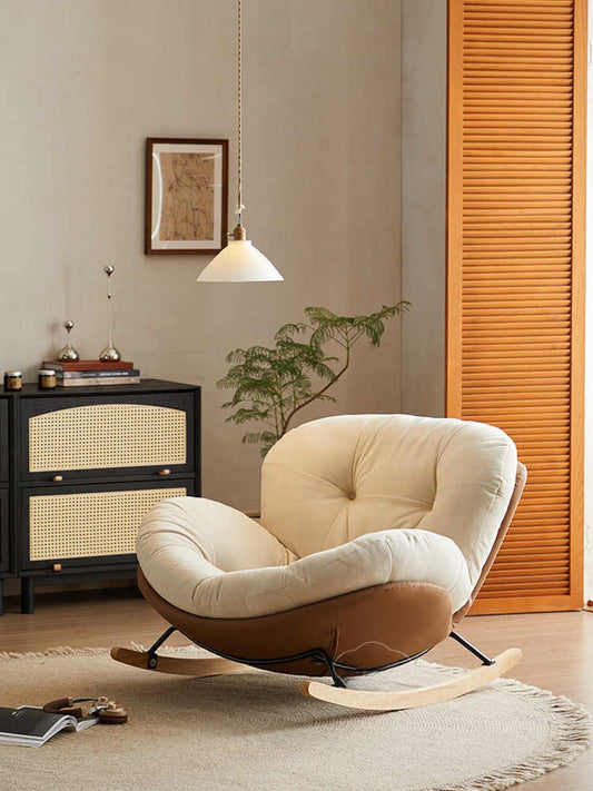 Antique single sofa chair balcony living room home lounge lounger Lazy designer eggshell snail rocking chair
