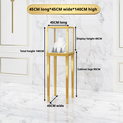 Minimalist Countertop Jewelry Display - Stainless Steel Showcase Stand for Boutiques Jewelry cabinet