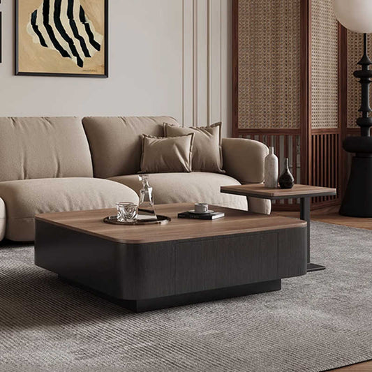 Black square coffee table living room household small unit Italian simple designer storage coffee table side table