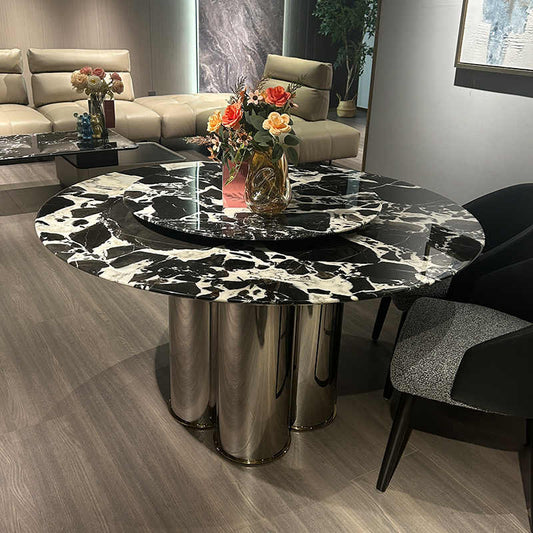 Italian light luxury Italian imported natural luxury stone Bulgari table Modern high-end villa custom home round table