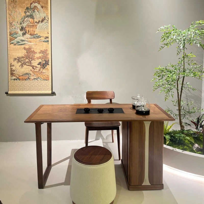 Dutch new Chinese solid wood tea table and chair combination home small living room tea table Zen tea room custom tea table