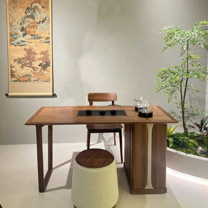 Dutch new Chinese solid wood tea table and chair combination home small living room tea table Zen tea room custom tea table