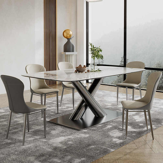 Modern simple rock plate dining table