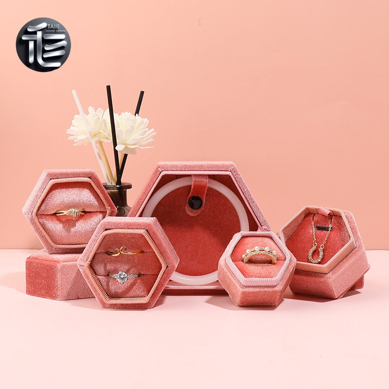 Custom Jewelry Box for Small Business,Velvet Jewelry Box – Premium Ring & Necklace Gift Box for Women, Elegant Wedding Engagement Present