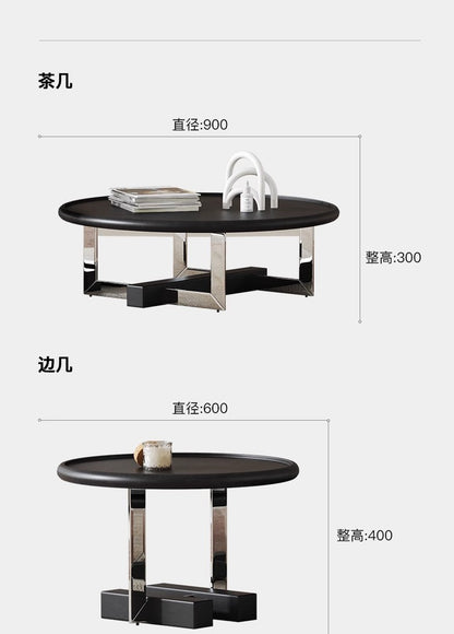 Living room home size round table Italian simple small apartment designer high and low combination tea table