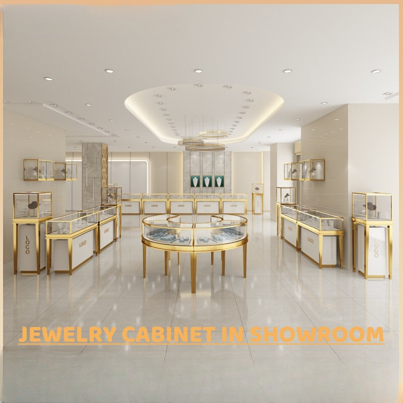 Stainless steel:  Jewelry display case,Glass jewelry cabinet,Retail jewelry showcase,Countertop jewelry display