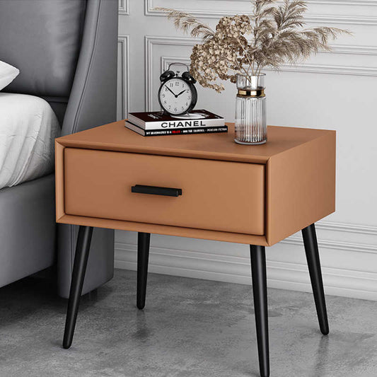 Technology cloth minimalist bedside cabinet Solid wood frame small apartment microfiber skin light luxury simple modern bedroom bedside cabinet