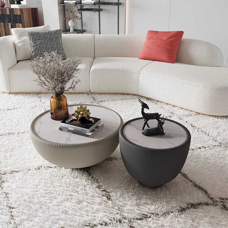 Coffee table living room light luxury high sense of modern simple delicate round mini small coffee table Internet popular