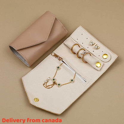 PU Leather Jewelry Travel Case, Anti-Tangle Necklace Organizer Pouch, Compact Storage