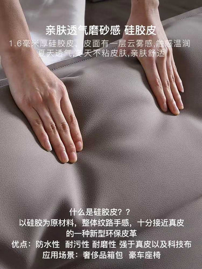 Modern simple silicone leather Damascus sofa light luxury network red tofu block sofa ultra deep sitting wide straight sofa