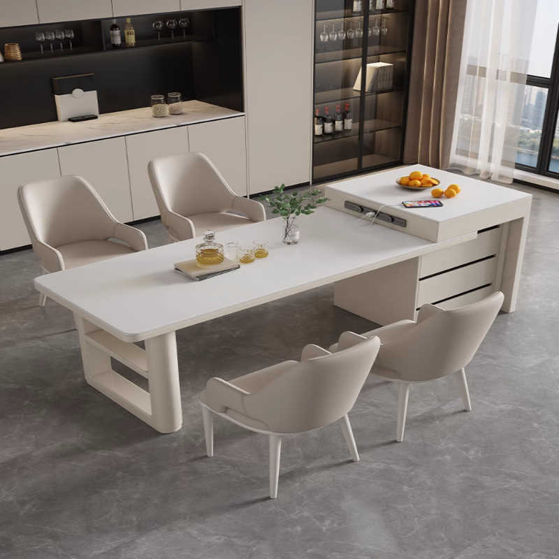 Cream wind island table integrated retractable light luxury family small apartment advanced island table integrated multi-function