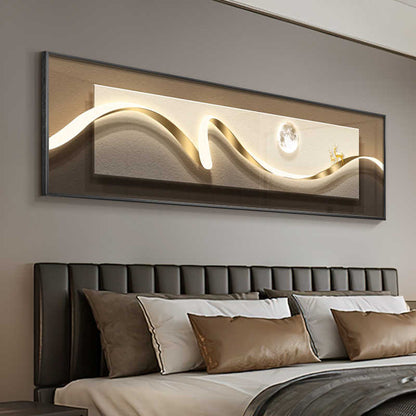 Modern light luxury bedroom painting bedside decoration painting advanced sense simple abstract room master bedroom background wall horizontal plate hanging painting