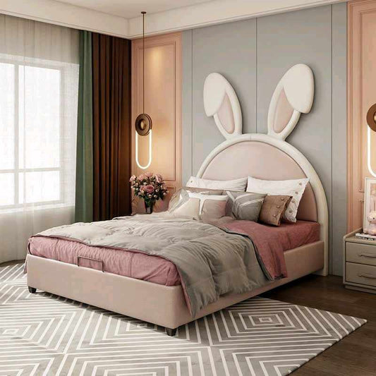 Modern simple creative modeling princess bed Tiktok style Nordic style girl bed rabbit ear bed ins net red bed