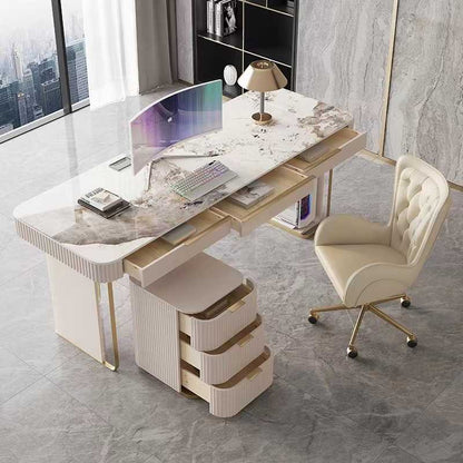 Italian desk Light luxury modern designer home rock board desk High-end study desktop computer desk study desk