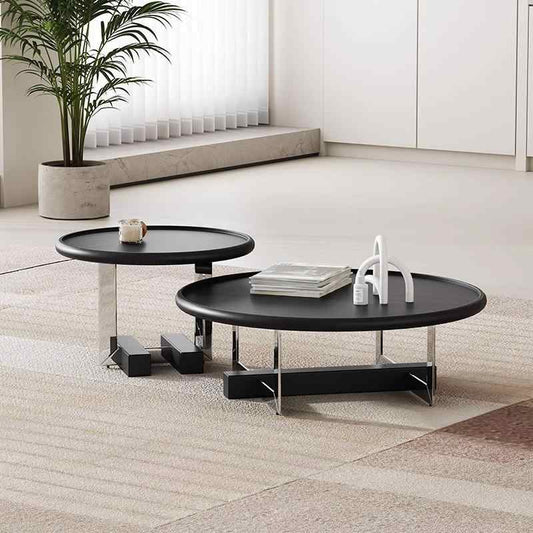 Living room home size round table Italian simple small apartment designer high and low combination tea table