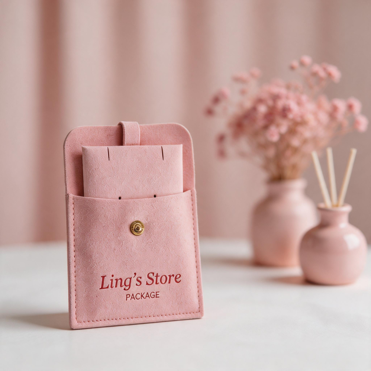 50PCS Luxury Suede Jewelry Gift Bags, Custom Logo Pouches, Personalized Velvet Packaging