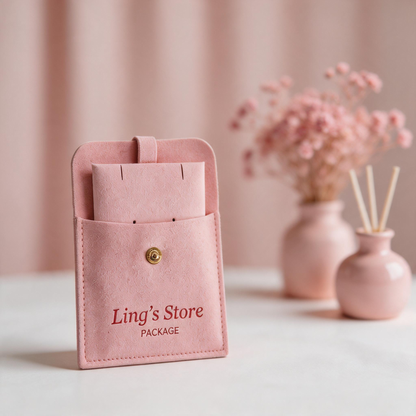 50PCS Luxury Suede Jewelry Gift Bags, Custom Logo Pouches, Personalized Velvet Packaging