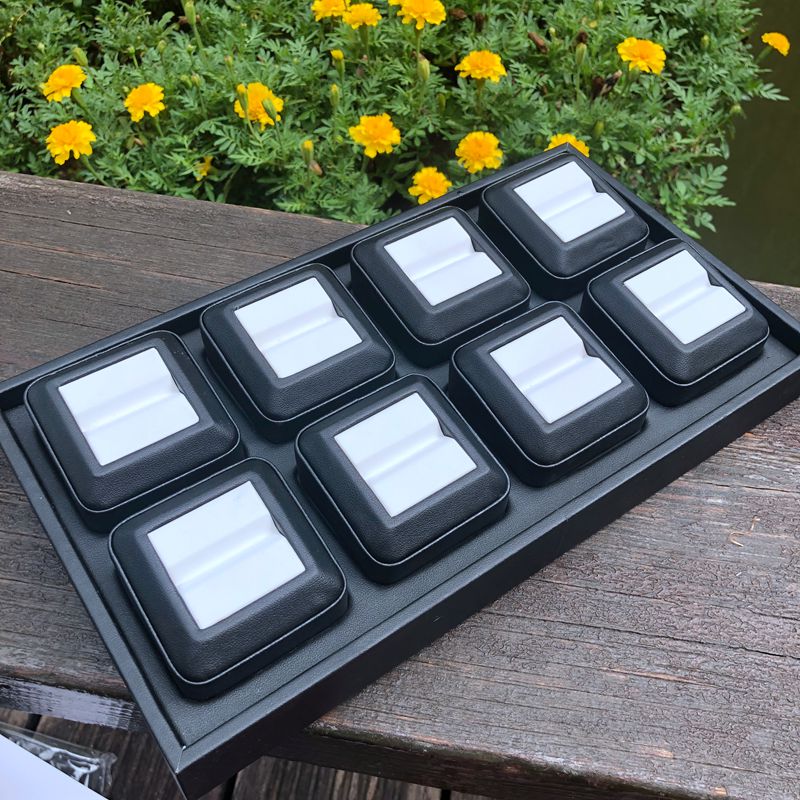 Gemstone Display Case, Artificial Leather, 6x6cm Storage Box (6x6cm)