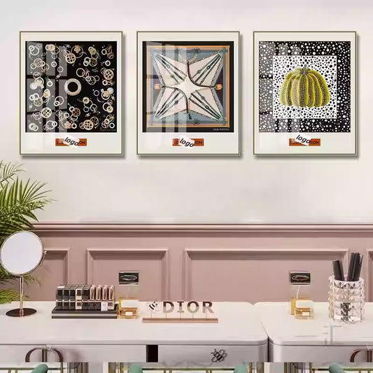 Silk scarf hanging painting hot air balloon mounted restaurant entrance porch decoration painting big luxury luxury high sense bathroom mural