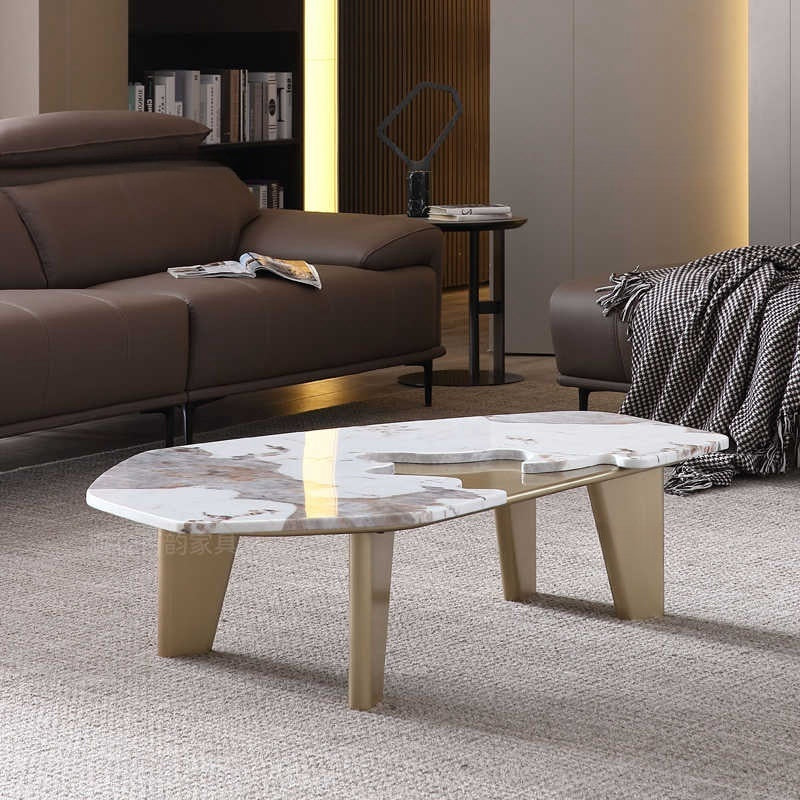Italian minimalist solid wood coffee table Pandora marble creative home living room coffee table