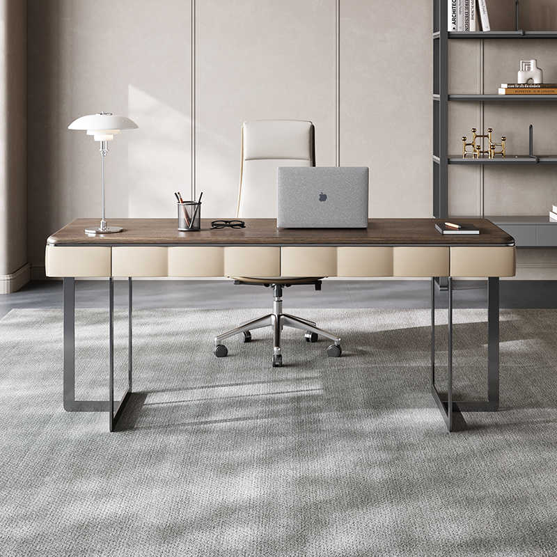 Italian minimalist solid wood desk simple modern northern Europe light luxury high-end study desk designer computer desk