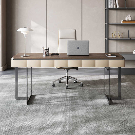 Italian minimalist solid wood desk simple modern northern Europe light luxury high-end study desk designer computer desk